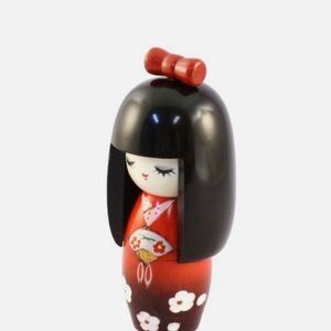 Usaburo Kokeshi Doll Hand Crafted Japanese Wood Doll Vintage Y2K Geisha Kimono